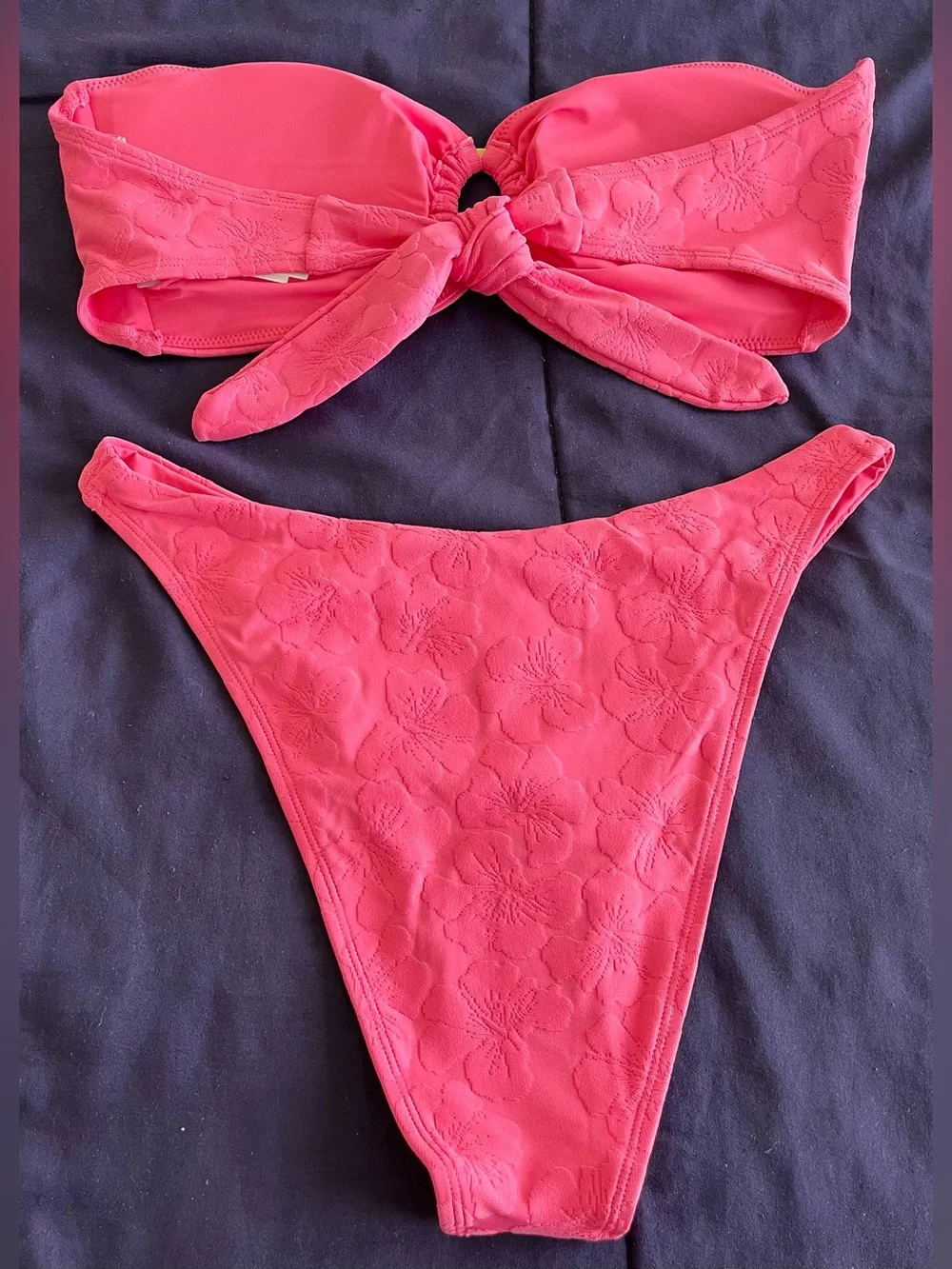 L*Space Bikini Set Jasper Top & Leilani Bottom Pink Floral Size Large Resortwear